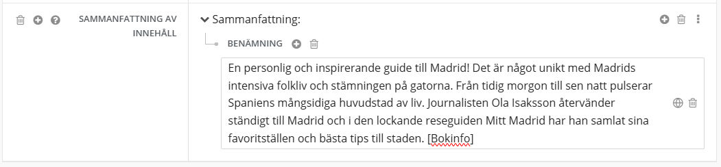 Sammanfattning av innehåll i Libris katalogisering.
