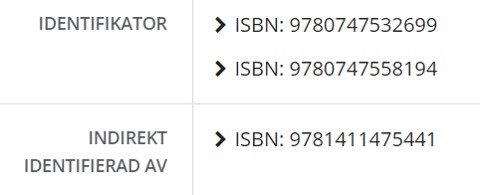 Exempel på korrekt ISBN för tryckt utgåva