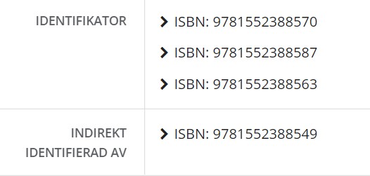 Exempel på korrekt angivna ISBN för elektronisk utgåva