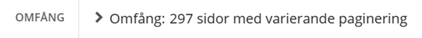 Egenskapen Omfång i Libris katalogisering.