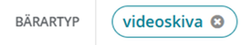 Egenskapen Bärartyp i Libris katalogisering, för videoskiva