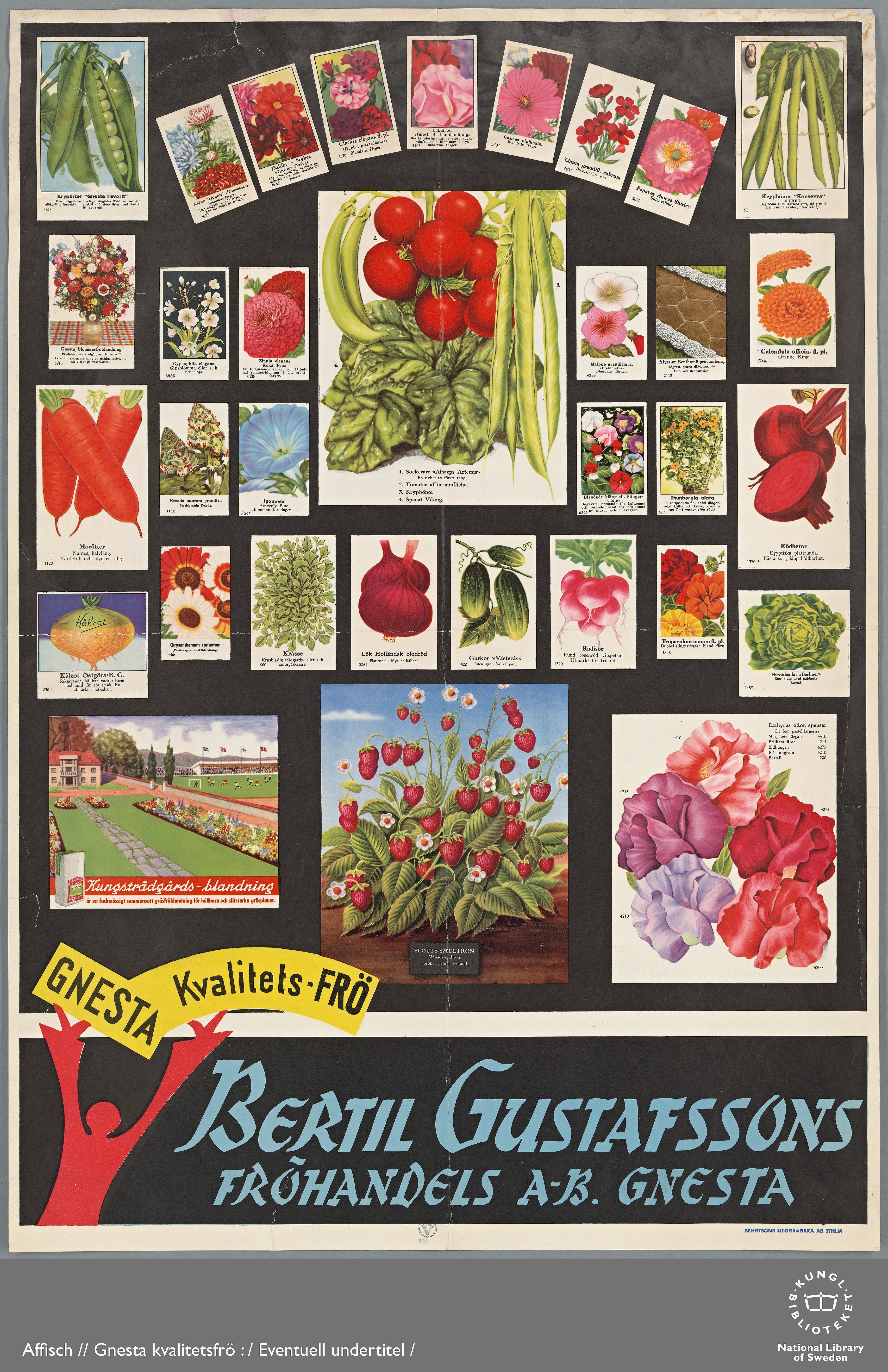 Bilder på fröpåsar.