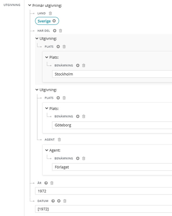 Två utgivningsorter, ett förlag