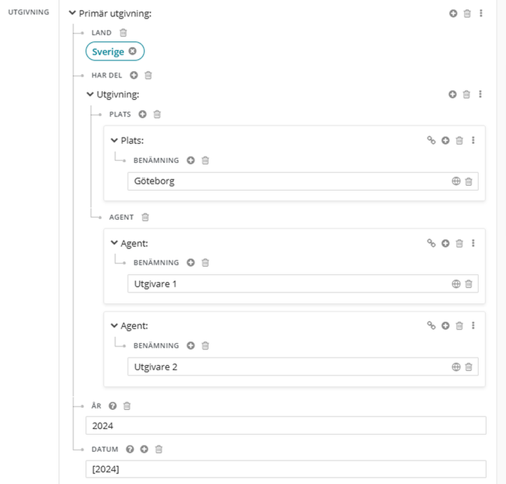 Två utgivare, en utgivningsort
