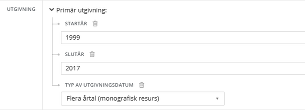 Avslutat flerbandsverk, i Libris katalogisering