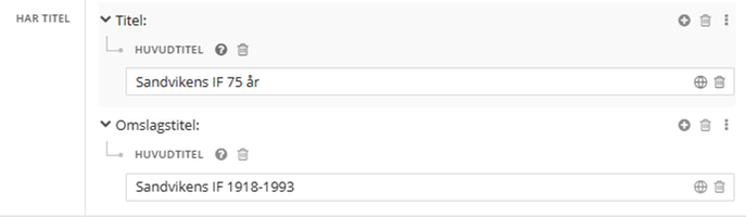 Omslagstitel, i Libris katalogisering