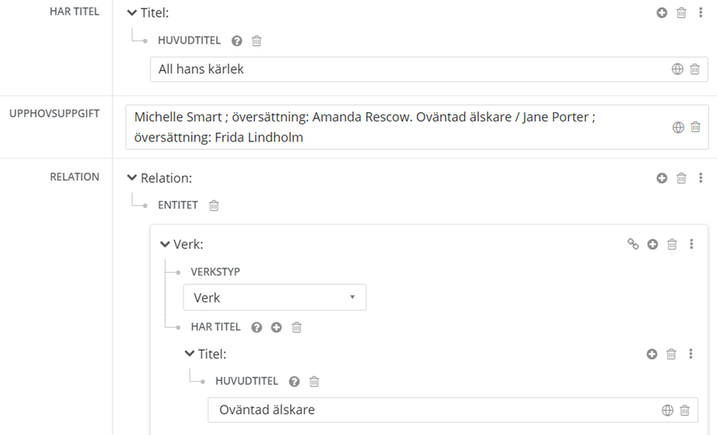 Samlingsverk med olika upphov, i Libris katalogisering