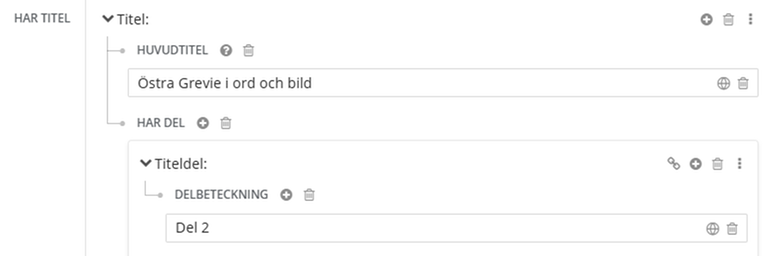 Egenskapen Delbeteckning i Libris