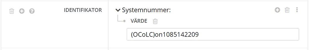 Exempel på systemnummer