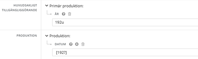 Produktionstid, i Libris katalogisering, Exempel 2. Troligt årtionde